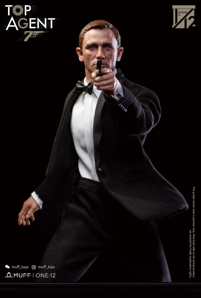 (In Stock) Muff Toys Top Agent Uncle Dan 1/12 Realistic Figure 007 James Bond MF06 Deluxe Version