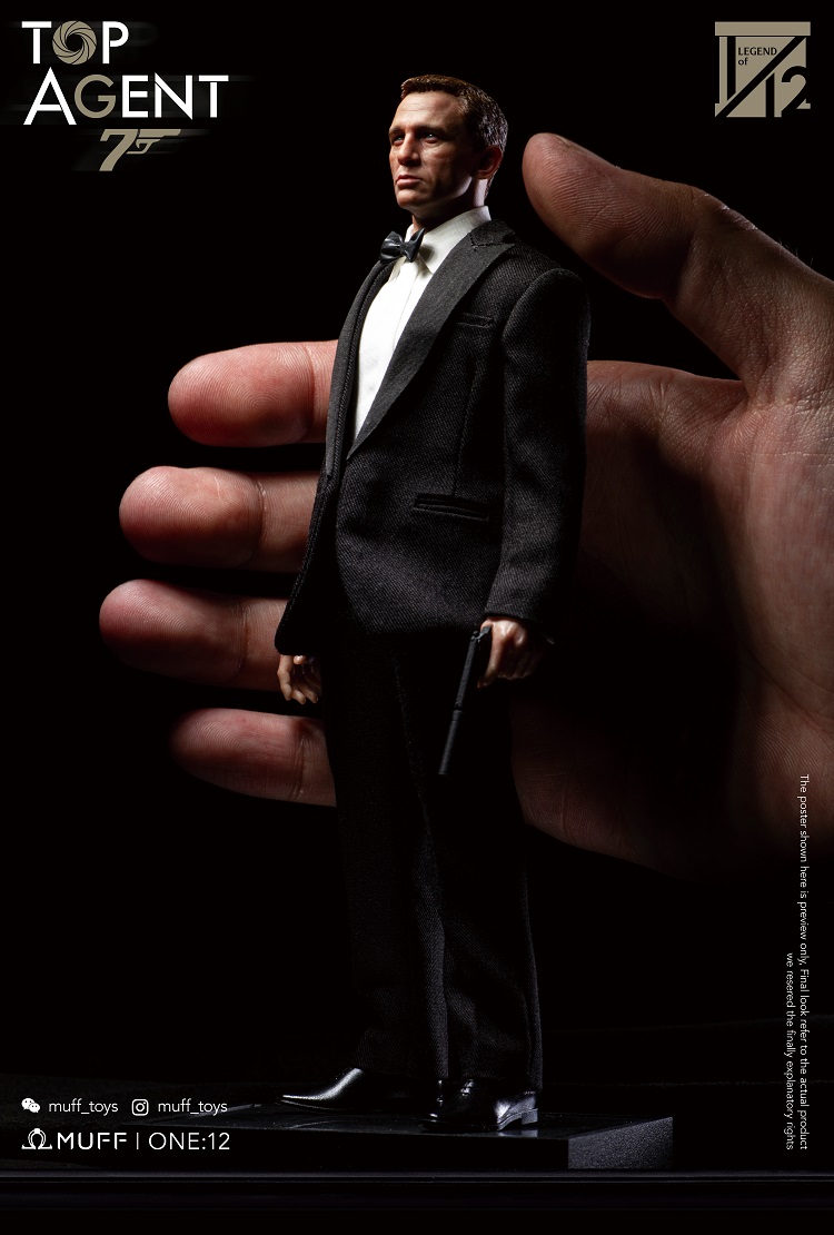 人体模型 MUFF TOYS James Bond 007 1 12 Figure DX MUFF TOYS Bond Secret Agent 1/12 Action Figure Doll Model