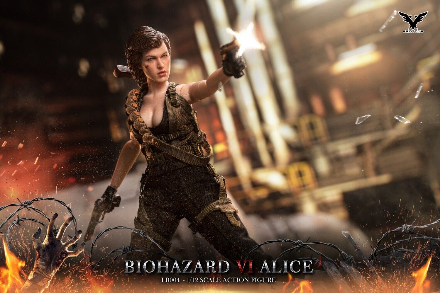 BROTOYS LR004 アリス bio hazard Alice 1/12 BROTOYS Alice Resident Evil 1/12 Scale Action Figure-LR004