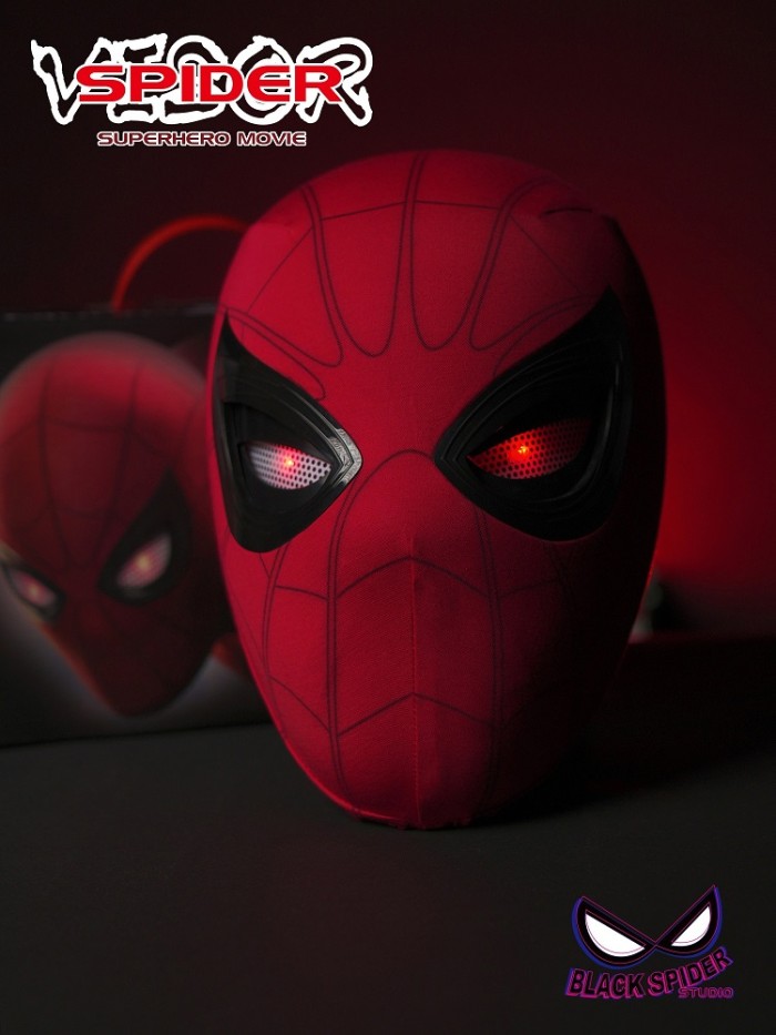 (In Stock)BLACK SPIDER STUDIO Spiderman Helmet 1/1 Wearable Starscream Blinking Headgear BS002