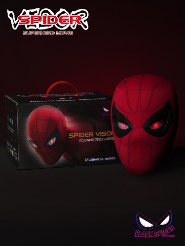 (In Stock)BLACK SPIDER STUDIO Spiderman Helmet 1/1 Wearable Starscream Blinking Headgear BS002