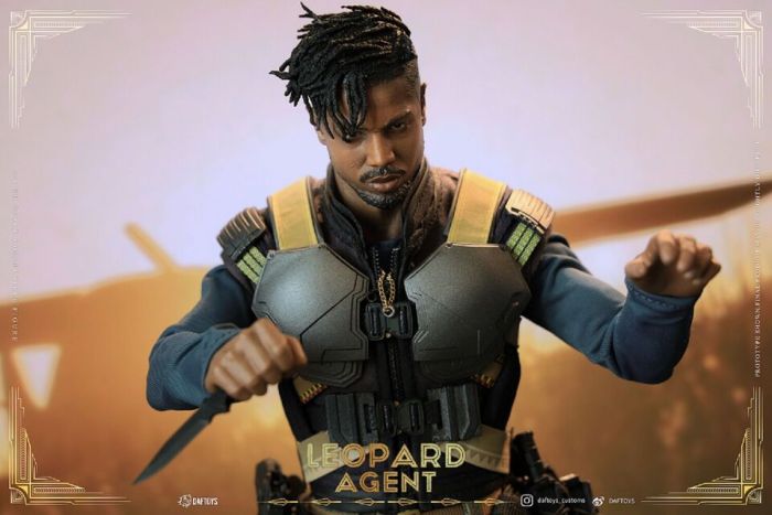 (In Stock)DAF Toys Black Panther Erik Killmonger 1/6 Leopard Agent  Action Figure F018