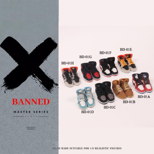 (In Stock) Banned 1/6 Handmade Realistic Sneakers BD-01A/B/C/D/E/F/G/H