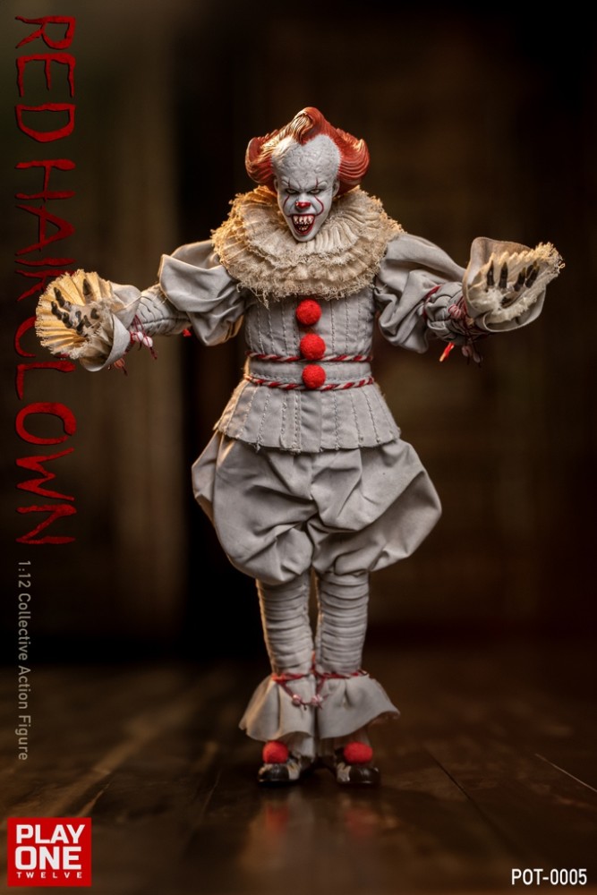 (In Stock)Play One Twelve IT Pennywise 1/12 The Red Hair Clown Realistic Figure POT-0005