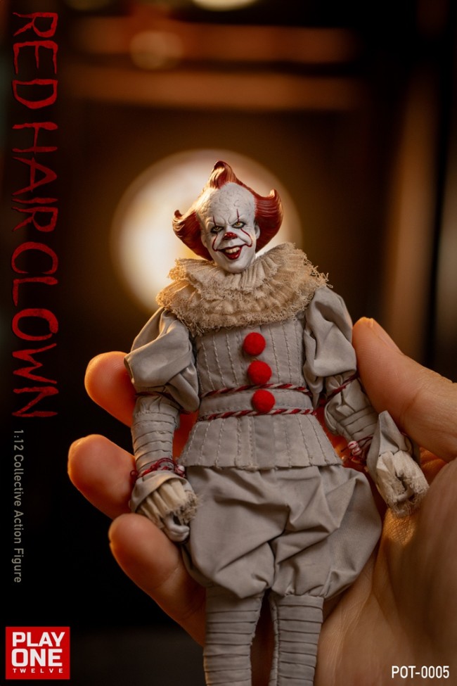 (In Stock)Play One Twelve IT Pennywise 1/12 The Red Hair Clown Realistic Figure POT-0005