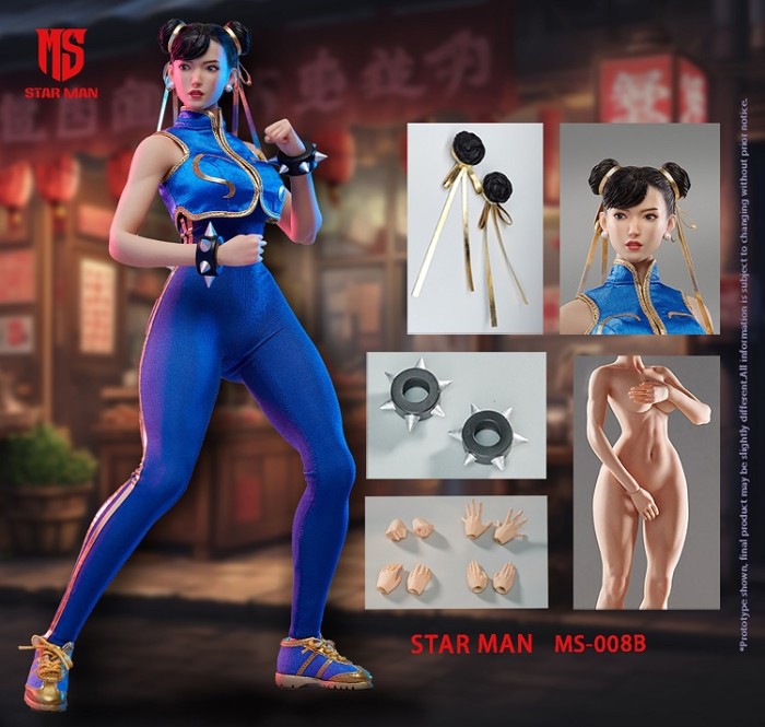 (In Stock)STAR MAN 1/6 Female Fighter Chun-li Seamless Action Figure MS008AB