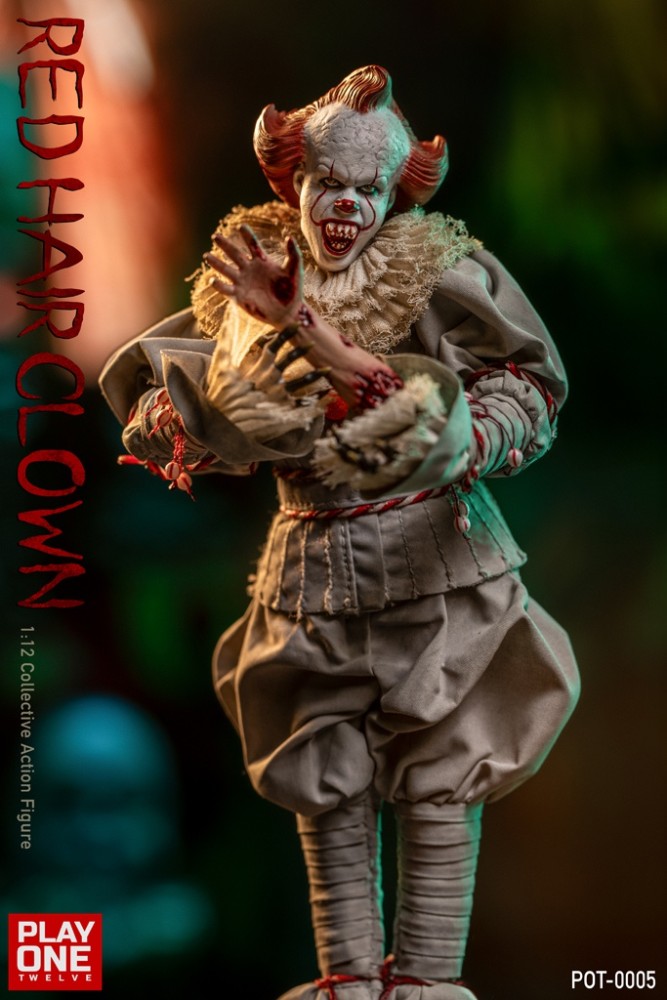 (In Stock)Play One Twelve IT Pennywise 1/12 The Red Hair Clown Realistic Figure POT-0005