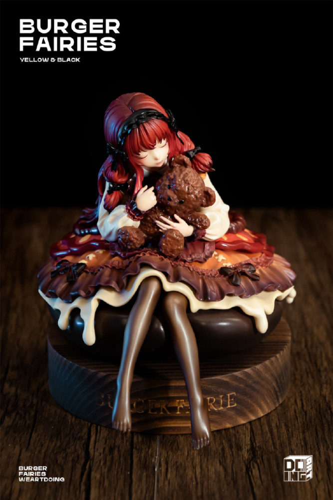 WeArtDoing Burger Fairies Statue Sweet Cheese Chicken Burger&Angus Beef Burger Sleeping Beauty