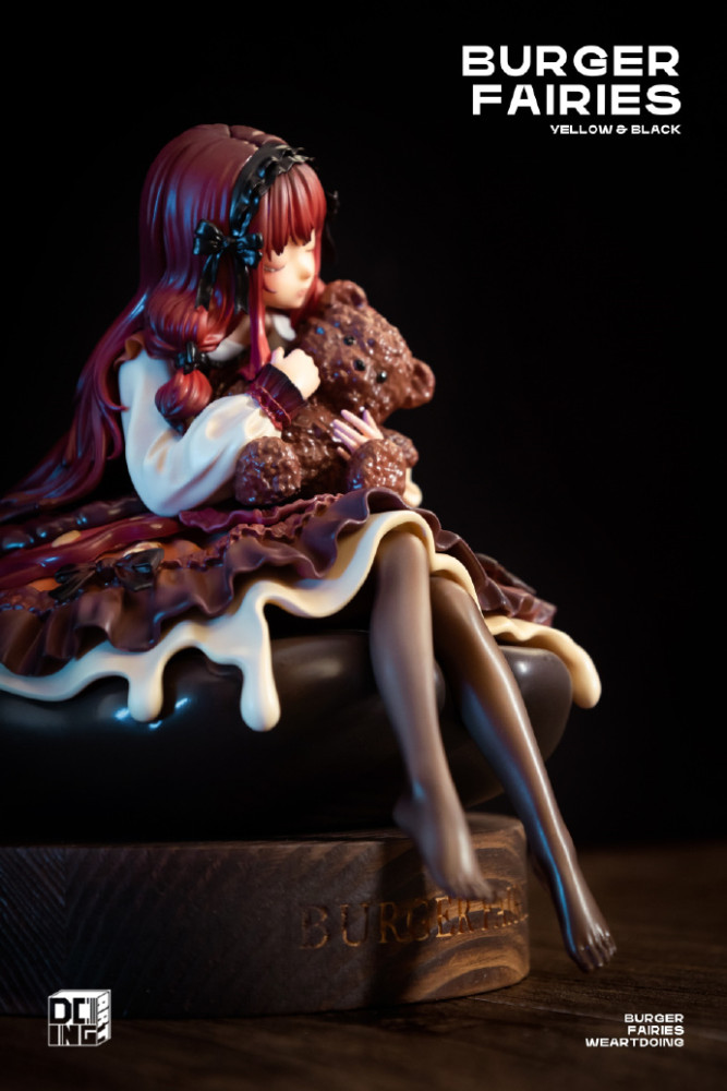 WeArtDoing Burger Fairies Statue Sweet Cheese Chicken Burger&Angus Beef Burger Sleeping Beauty