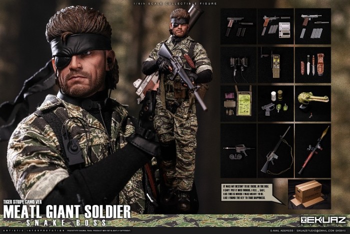 (Pre-order)EKUAZ STUDIO EKS010 1/6 MEATL GIANT SOLDIER SNAKE BOSS TIGER STRIPE CAMO VER REALISTIC FIGURE
