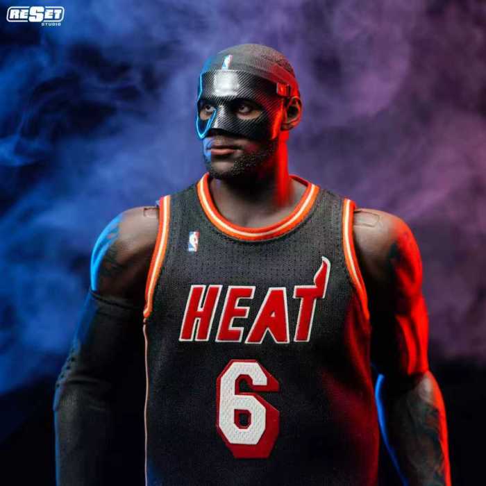 (Pre-order)Reset Studio 1/6 NBA Miami Heat Black Mask LeBron James 12 inch Collectible Figure RS-BMLJ