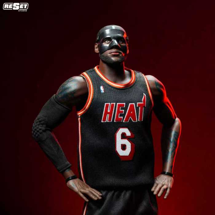 (Pre-order)Reset Studio 1/6 NBA Miami Heat Black Mask LeBron James 12 inch Collectible Figure RS-BMLJ