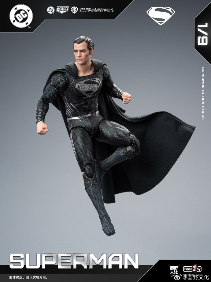(Pre-order)DC Genuine Authorized Yuanye Culture&Fond Joy Zack Snyder Justice League 1/9 Black Superman 2.0
