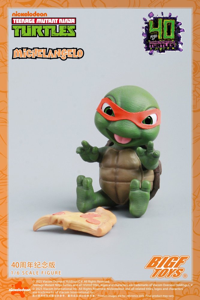 (Pre-order)BIGFTOYS TNMT 1/6 Michelangelo 40th Anniversary Edition 12 inch Collectible Figure BIGF-004