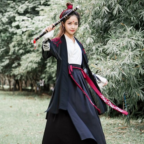 Chinese National Folk Dance Costume Women Traditional Hanfu Clothin Lady Oriental Swordsman Outfit Han Dynasty Cosplay Clothing