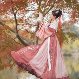 Chinese Traditional Plus Size Hanfu Costume Women Folk Dance Clothing Oriental Han Dyansty Cosplay Dress Fairy Stage Dancewear