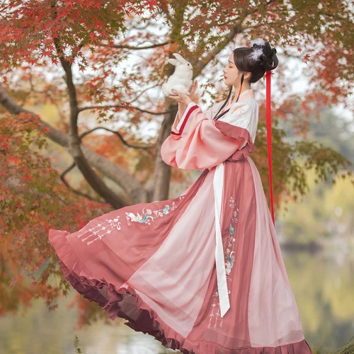 Chinese Traditional Plus Size Hanfu Costume Women Folk Dance Clothing Oriental Han Dyansty Cosplay Dress Fairy Stage Dancewear