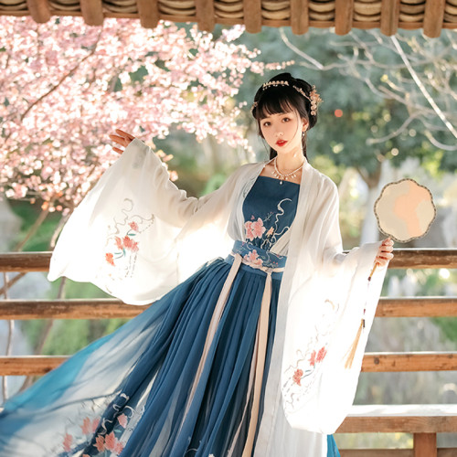 Women Chinese Traditional Hanfu Costume Lady Vestidos Han Dynasty Dress Embroidery Tang Dynasty Princess Folk Dance Clothing
