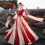 Ancient Hanfu Folk Dance Costume Women Traditional Hanfu Clothing Han Dynasty Oriental Princess Elegance Tang Dynasty Dance Wear
