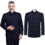 Traditional Chinese Tang Suit for Men Jacket Coat New Year Spring Festival Tunic Zhongshan Mao Suit Blazer Knitting Pockets Top