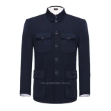 Traditional Chinese Tang Suit for Men Jacket Coat New Year Spring Festival Tunic Zhongshan Mao Suit Blazer Knitting Pockets Top