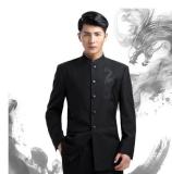 Chinese Stand collar Zhongshan suits Jacket + Pants men's embroidered dragon totem clothing fashionable version slim youth Suits