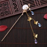 Fashion Classic Pearl Tassel Butterfly Hair Stick Direct Plate Hairpin White Bridal Headdress Hair Fork Jewelry Ornaments Chines