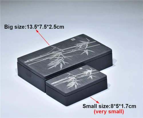 Chinese Inkstone Rectangle Calligraphy Ink stone student Ink Well with cover Inkwell Grinding Made of Natural stone Ink-well