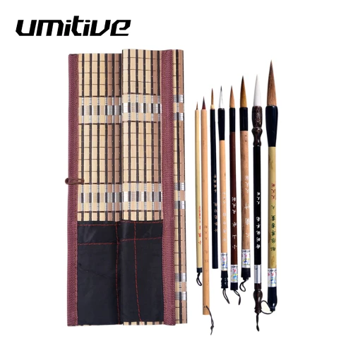 Umitive 5PCS/Set Bamboo Traditional Chinese Calligraphy Brushes Set Writing Art Painting Supplies