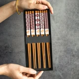 Natural Bamboo Chinese Chopsticks Reusable Tableware Dinning Eating Japanese Chopstick For Gift Sushi Food Sticks