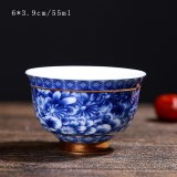 4 Pcs/set Jingdezhen Retro Handmade Ceramic Teacup Coaster Hand Painted Boutique Tea Bowl Chinese Porcelain Tea Set Drinkware