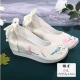 Hanfu Shoes Women Chinese Traditional Ancient Inside Heighten Flat Shoes Embroidery Green Shoes Wedding Hanfu Shoes For Women