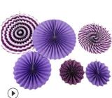 8pcs/set Chinese Printing Vintage Wheel Tissue Paper Hanging Fans Flower Craft For Birthday Party Wedding Baby Shower Decoration