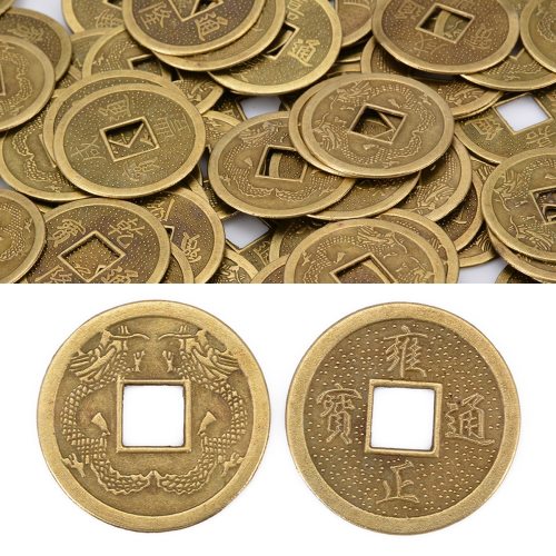 100pcs/lots Chinese Ancient Lucky Coins Dragon Fei Shui Coins Money 25mm For Home Collection Fortune Wealth DIY Handicraft Decor