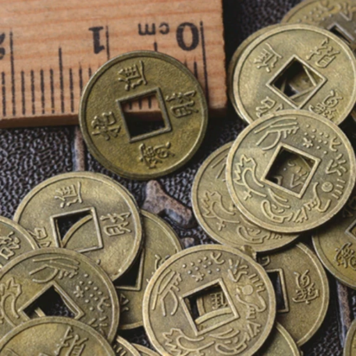 10Pcs Chinese Feng Shui Lucky Ching/Ancient Coins Set Educational Ten Emperors Antique Fortune Money Coin Luck Fortune Wealth