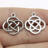 20pcs Chinese Knot Pendant Charms Antique Silver Color Chinese Knot Lucky Charms Jewelry DIY Chinese Knot Charms