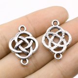 20pcs Chinese Knot Pendant Charms Antique Silver Color Chinese Knot Lucky Charms Jewelry DIY Chinese Knot Charms