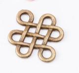 60 pcs Vintage zinc alloy charms Chinese knot pendant DIY Bracelet Necklace metal jewelry accessories Makings 6583