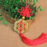 Feng Shui Chinese Knot Tassel China Mascot Lucky Charm Ancient Coins Prosperity Protection Good Fortune Metal Car decoration