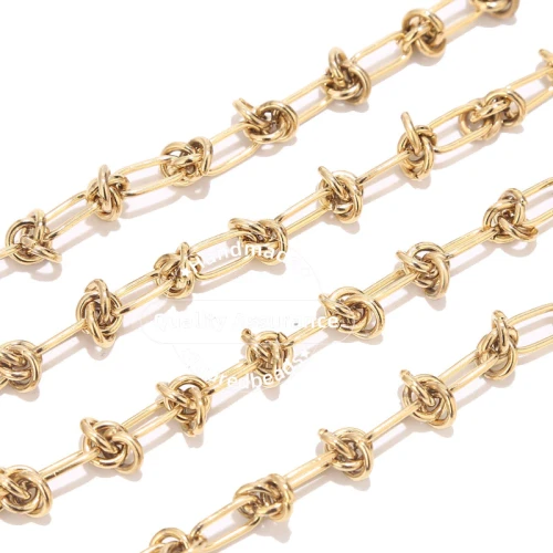 1 Meter Stainless Steel Gold Chunky Knot Chain DIY Handmade Men Necklace Bracelet Chains Supplies