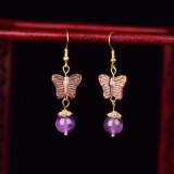 Chinese Style Hanfu Ethnic Earrings Fashion Trend Coloured Glaze Peace Buckle Long Classical Retro Eardrop Jewelry Gift