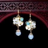Chinese Style Hanfu Ethnic Earrings Fashion Trend Coloured Glaze Peace Buckle Long Classical Retro Eardrop Jewelry Gift
