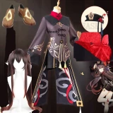 Halloween costume Hutao Cosplay Costume Uniform Wig Cosplay Game Hu Tao hat shoes Chinese Style Halloween Women kids girl child
