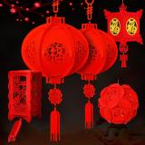88CM Waterproof Good Fortune Red Paper Lanterns for Chinese New Year Spring Festival Party Celebration Home Decor