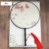 Ladies Dancing Home Decor Female Embroidery Folding fan Classical Vintage Translucence Chinese Style Round Fans Small Silk Fan