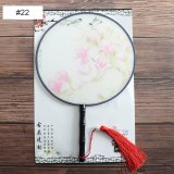 Ladies Dancing Home Decor Female Embroidery Folding fan Classical Vintage Translucence Chinese Style Round Fans Small Silk Fan