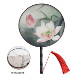 Ladies Dancing Home Decor Female Embroidery Folding fan Classical Vintage Translucence Chinese Style Round Fans Small Silk Fan