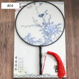 Ladies Dancing Home Decor Female Embroidery Folding fan Classical Vintage Translucence Chinese Style Round Fans Small Silk Fan