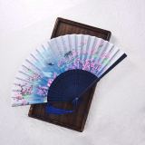 Vintage Silk Folding Fan Retro Chinese  Bamboo Hand Folding Fan Dance Hand Fan Home Decoration Ornaments Craft Gift Fan