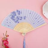 Vintage Silk Folding Fan Retro Chinese  Bamboo Hand Folding Fan Dance Hand Fan Home Decoration Ornaments Craft Gift Fan